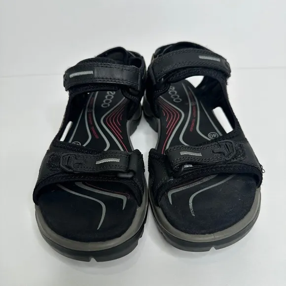 Ecco Men’s Comfort Shoes Black Yucatan Double Side Bar Sport Velcro Sandal