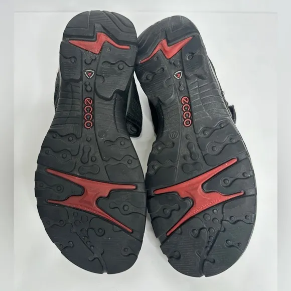 Ecco Men’s Comfort Shoes Black Yucatan Double Side Bar Sport Velcro Sandal