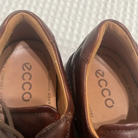 Ecco Men's Oxford Brown Leather Dress Shoes