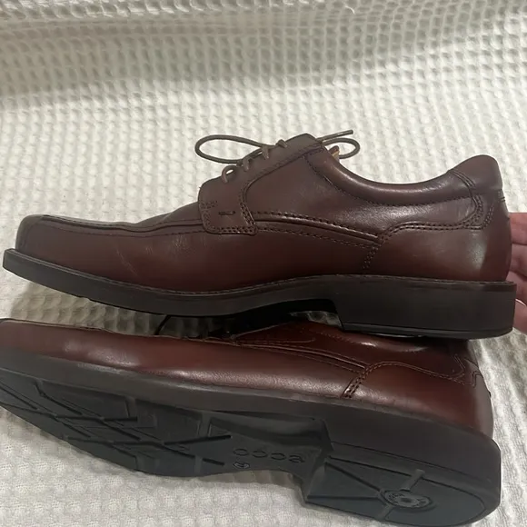 Ecco Men's Oxford Brown Leather Dress Shoes