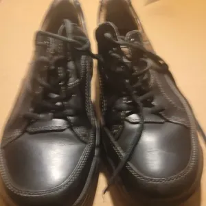 ECCO Men's sz 46/12 Dark brown lace up slip on shoe very comfortable slip proof