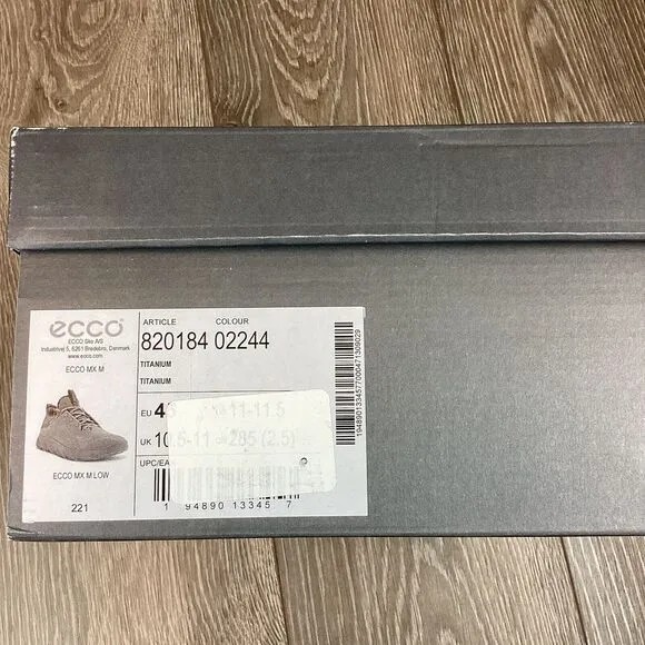 Ecco NEW MX Sneakers Shoes Gray Suede Leather Mens Size EU 43‎ US 11-11.5 Hiking