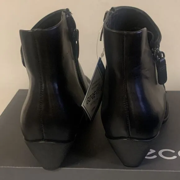 ECCO Sculptured 45 Women's Leather Ankle Boot, US Size 7-7.5, Black