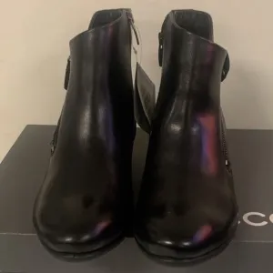 ECCO Sculptured 45 Women's Leather Ankle Boot, US Size 7-7.5, Black