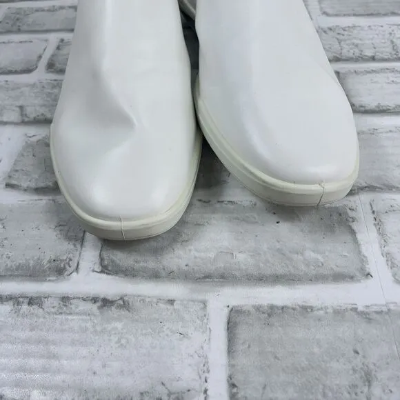 ECCO Simpil Women's Size 41 -10-10.5 US White Leather Mules Comfort Slides Shoes