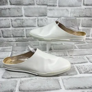 ECCO Simpil Women's Size 41 -10-10.5 US White Leather Mules Comfort Slides Shoes