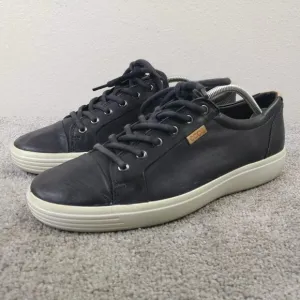 ECCO Soft 7 Mens Size 44 EU Shoes Low Top Leather Comfort Sneakers Black