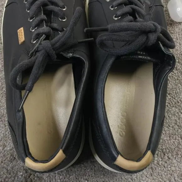 ECCO Soft 7 Mens Size 44 EU Shoes Low Top Leather Comfort Sneakers Black