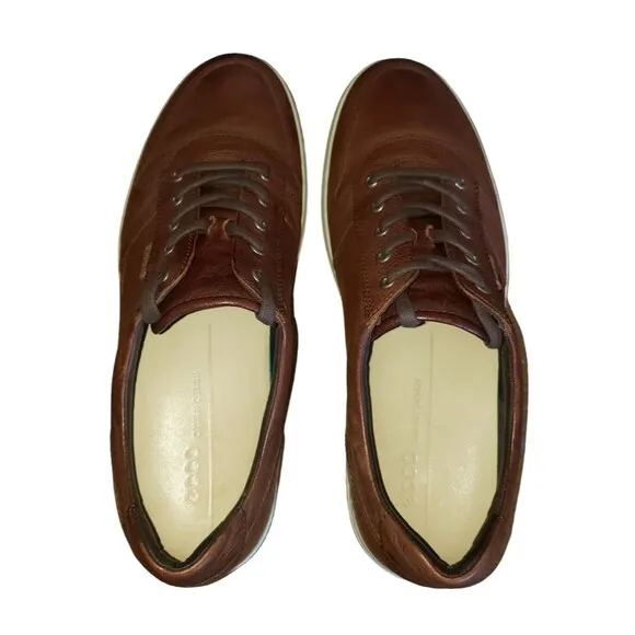 Ecco Soft 7 Sneaker Shoes Men's Brown Leather Comfort - EU 47 US Size 13.5