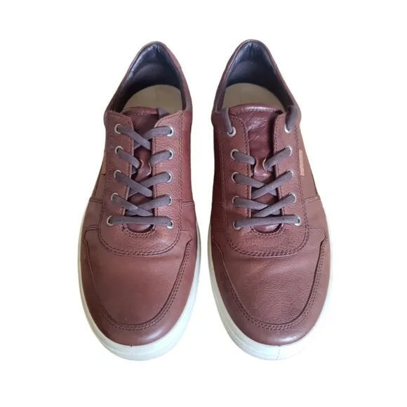 Ecco Soft 7 Sneaker Shoes Men's Brown Leather Comfort - EU 47 US Size 13.5