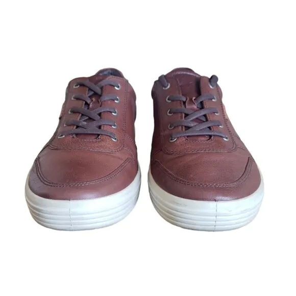 Ecco Soft 7 Sneaker Shoes Men's Brown Leather Comfort - EU 47 US Size 13.5