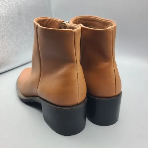 ECCO Women’s ankle boots Sartorelle brown leather heel zipper  sz 6-6.5 37 new