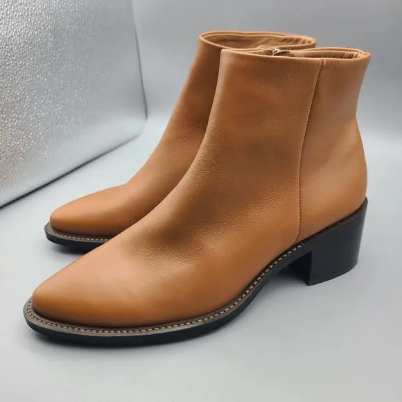 ECCO Women’s ankle boots Sartorelle brown leather heel zipper  sz 6-6.5 37 new