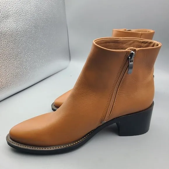 ECCO Women’s ankle boots Sartorelle brown leather heel zipper  sz 6-6.5 37 new