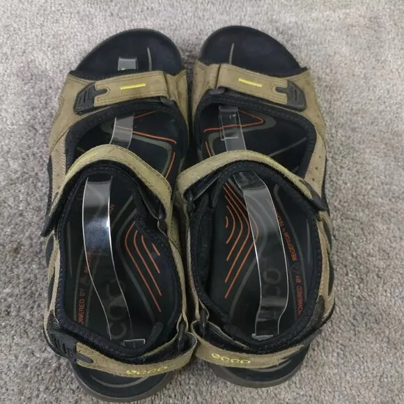 ECCO Yucatan Sport Sandals Mens Size 47 EU Shoes Slingback Brown Leather Hiking