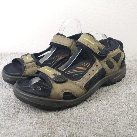 ECCO Yucatan Sport Sandals Mens Size 47 EU Shoes Slingback Brown Leather Hiking