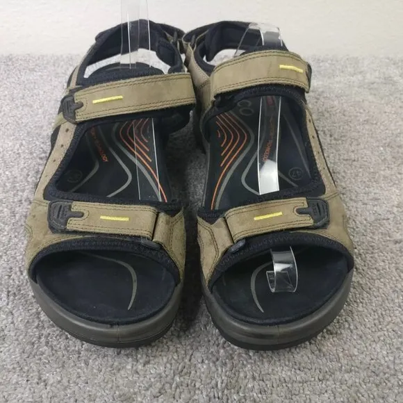 ECCO Yucatan Sport Sandals Mens Size 47 EU Shoes Slingback Brown Leather Hiking