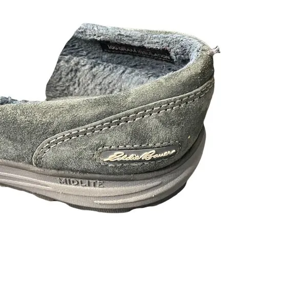 Eddie Bauer Women's Gray Suede Slip-On Shoes with Insulation Size 10