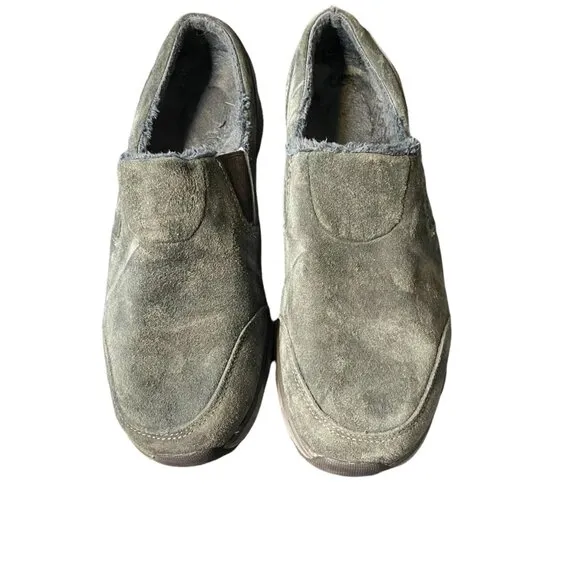 Eddie Bauer Women's Gray Suede Slip-On Shoes with Insulation Size 10