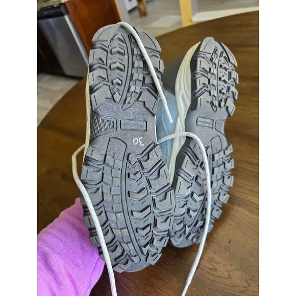 Eddie Bauer Womens Hiking Boots 9M Light Gray Lace-Up Manmade Upper &amp; Outsole