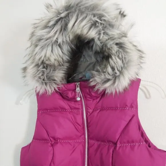 Eddie Buaer goose down puffer vest faux fur EB650