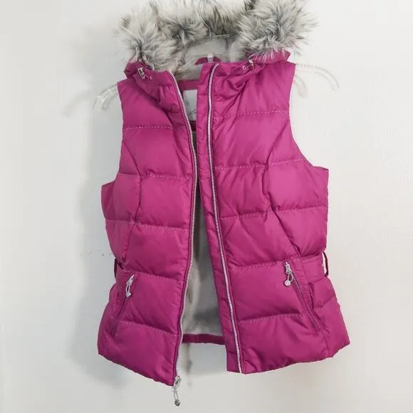 Eddie Buaer goose down puffer vest faux fur EB650