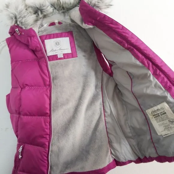 Eddie Buaer goose down puffer vest faux fur EB650