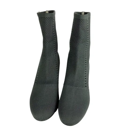 Eileen Fisher CHOICE Graphite Grey Mesh Knit Stretch Sock Ankle Booties Boots 10