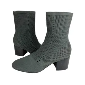 Eileen Fisher CHOICE Graphite Grey Mesh Knit Stretch Sock Ankle Booties Boots 10