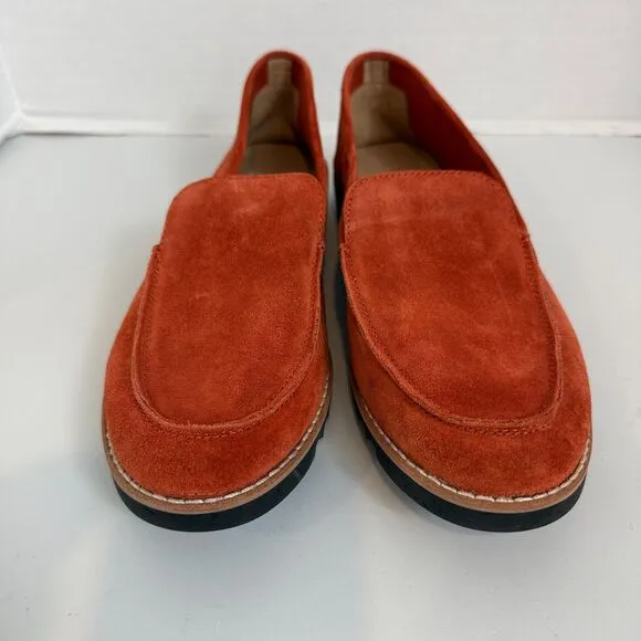 Eileen Fisher Women's Essa Slip On Loafer Shoes Chili Suede Leather Size 8