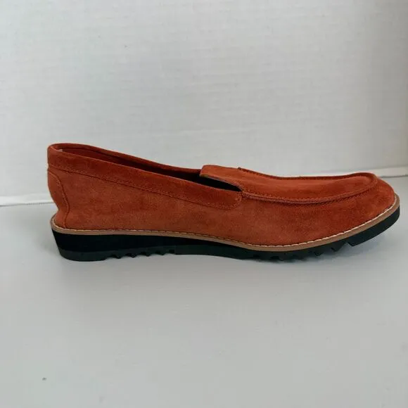 Eileen Fisher Women's Essa Slip On Loafer Shoes Chili Suede Leather Size 8