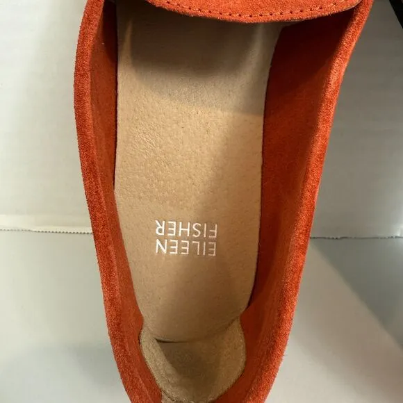 Eileen Fisher Women's Essa Slip On Loafer Shoes Chili Suede Leather Size 8