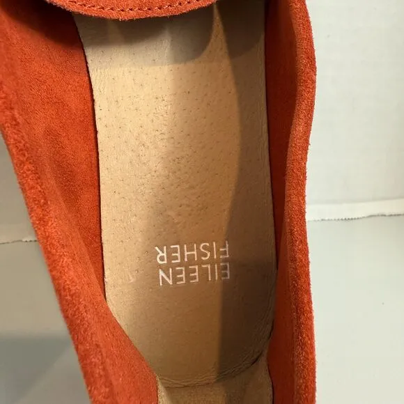 Eileen Fisher Women's Essa Slip On Loafer Shoes Chili Suede Leather Size 8