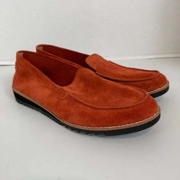 Eileen Fisher Women's Essa Slip On Loafer Shoes Chili Suede Leather Size 8