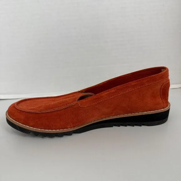 Eileen Fisher Women's Essa Slip On Loafer Shoes Chili Suede Leather Size 8