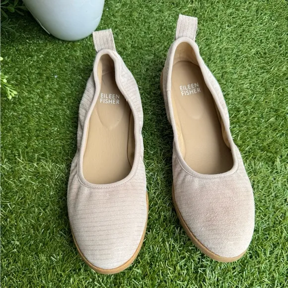 Eileen Fisher Womens Notion Ballet Flat Size 8 Nude Pink Leather Slip on