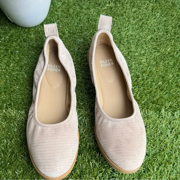 Eileen Fisher Womens Notion Ballet Flat Size 8 Nude Pink Leather Slip on