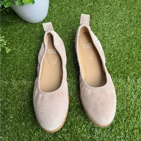 Eileen Fisher Womens Notion Ballet Flat Size 8 Nude Pink Leather Slip on
