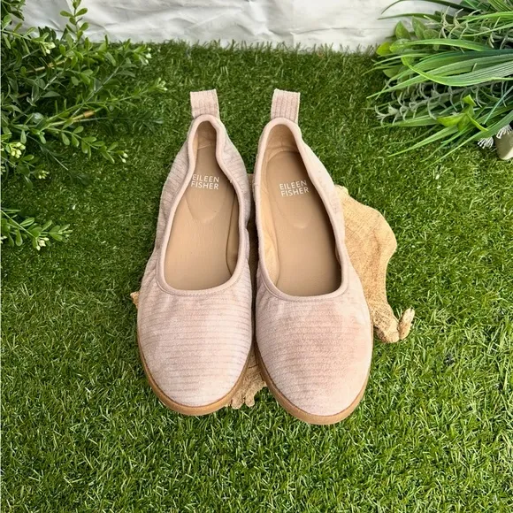 Eileen Fisher Womens Notion Ballet Flat Size 8 Nude Pink Leather Slip on