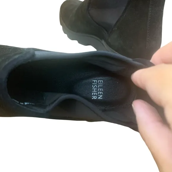 Eileen Fisher Women’s Size 10 Splash Waterproof Suede Bootie Black Boots