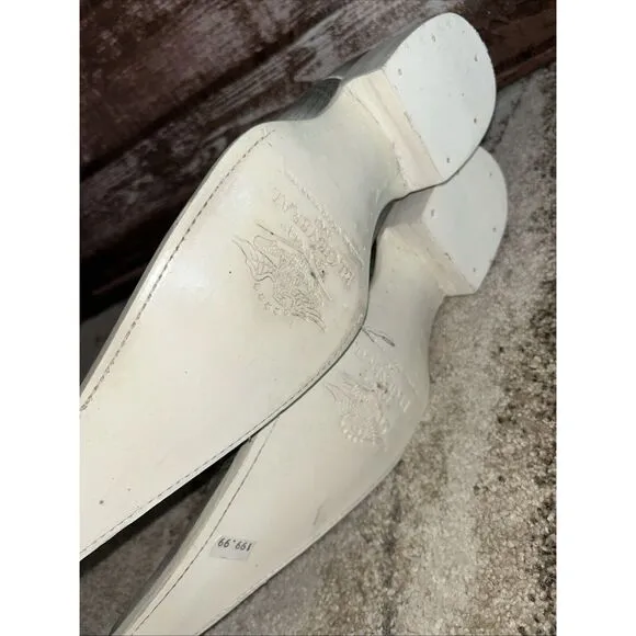 El General 1901 Cowboy Boots leather embossed print Gray Glitter White Size 9.5