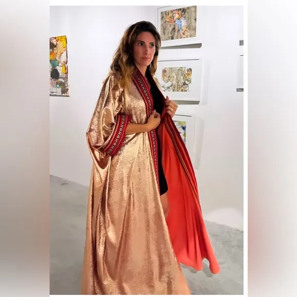 Elegant Gold Kimono Robe