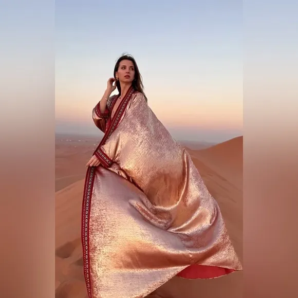 Elegant Gold Kimono Robe