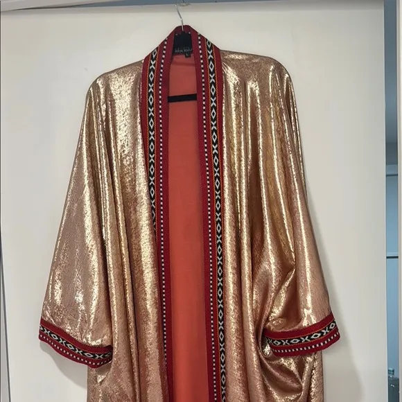 Elegant Gold Kimono Robe