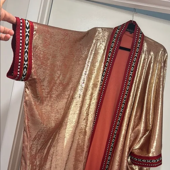 Elegant Gold Kimono Robe