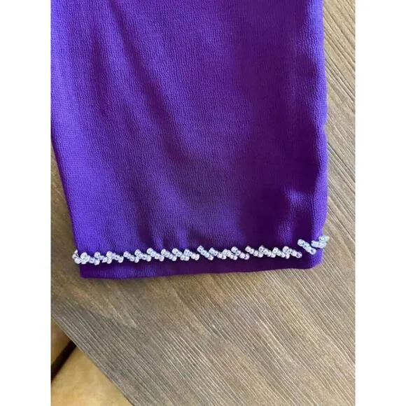 Elegant Purple Embroidered Dress with Floral Design