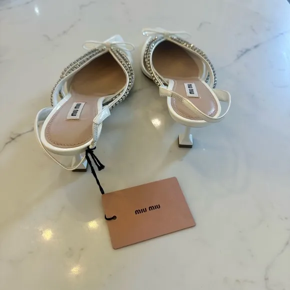 Elegant White Slingback Heels