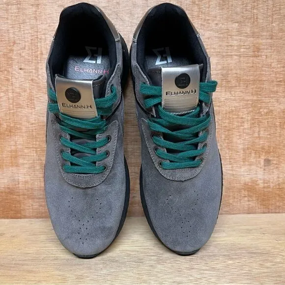 ELHANN.H Gray Black Suede Sport Trainers Sneakers Men Size 9 US, 43 EU