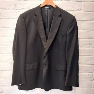 Ermenegildo Zegna Blazer Mens 48 R Black Pinstripe Wool Silk Sport Coat Jacket