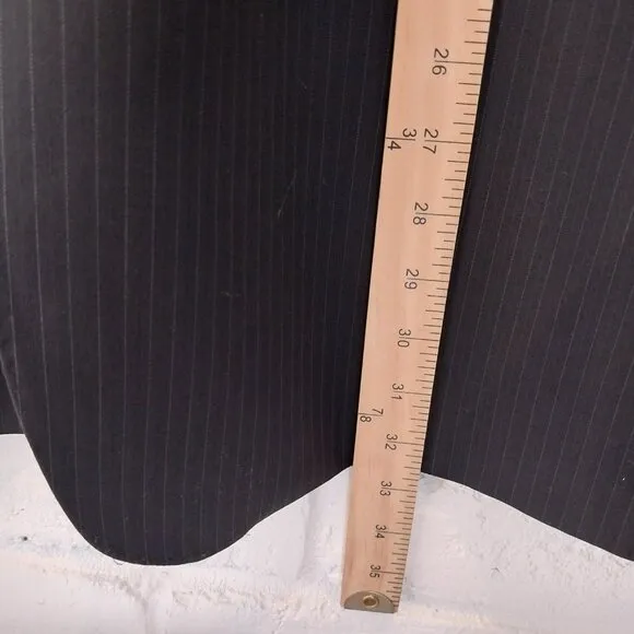 Ermenegildo Zegna Blazer Mens 48 R Black Pinstripe Wool Silk Sport Coat Jacket